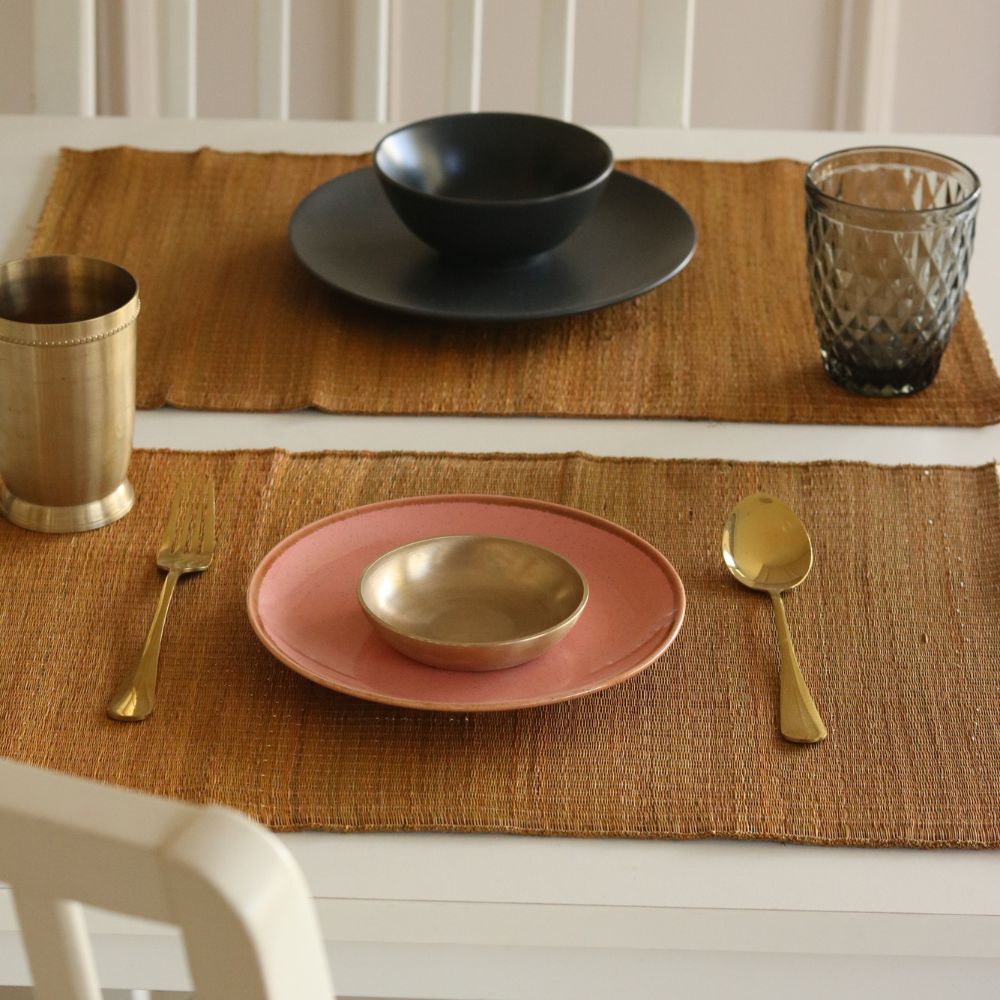 Masland Handwoven Madur Reed Placemats - Mustard