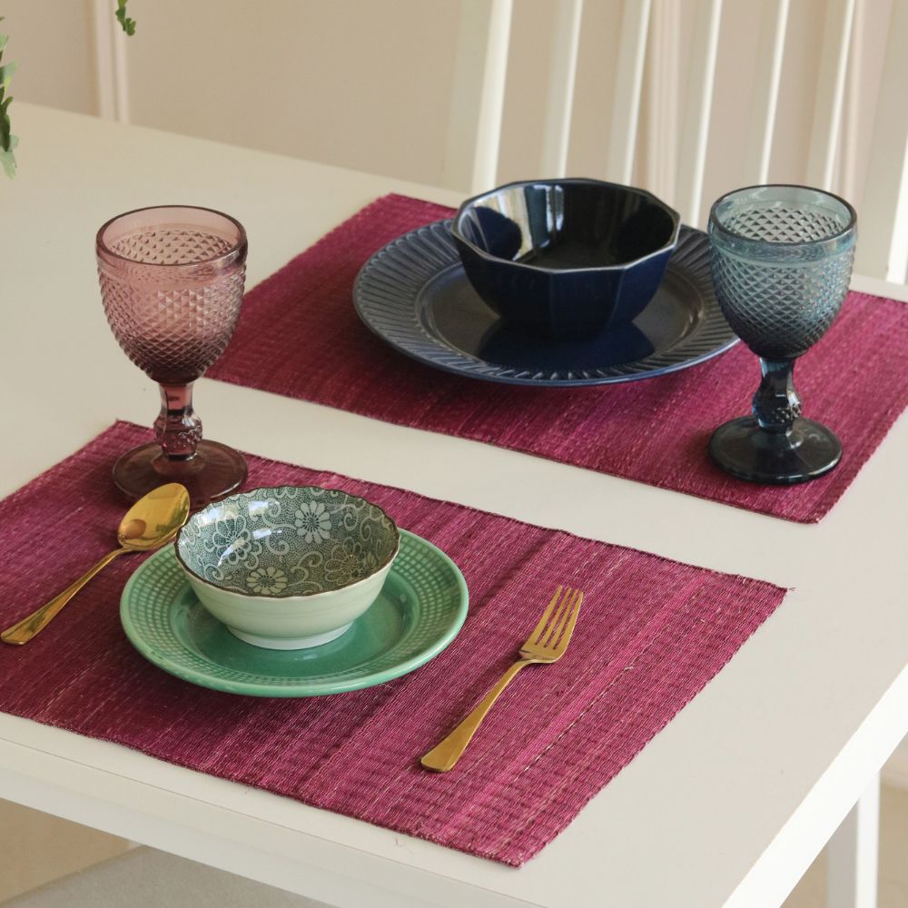 Masland Handwoven Madur Reed Placemats - Pink Pink