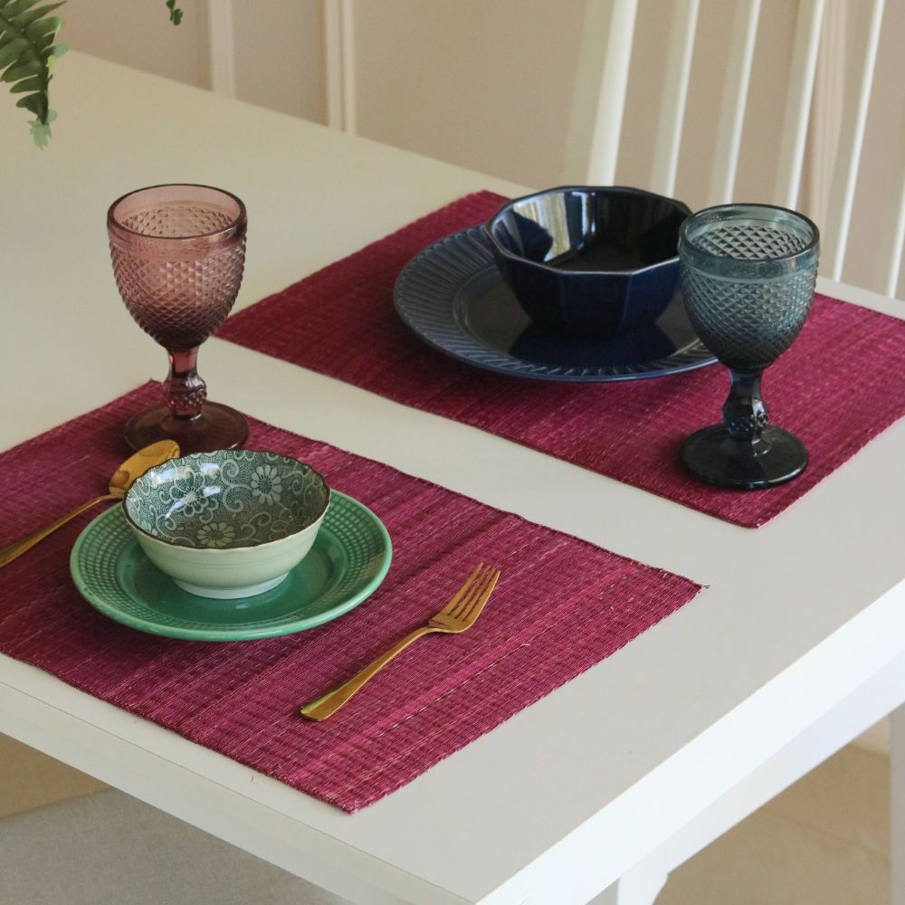 Masland Handwoven Madur Reed Placemats - Pink