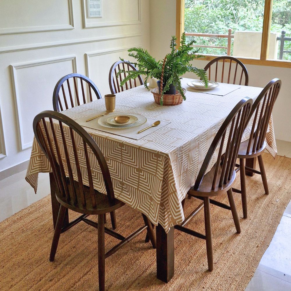 Shifting Sands Tablecloth Grey Brown