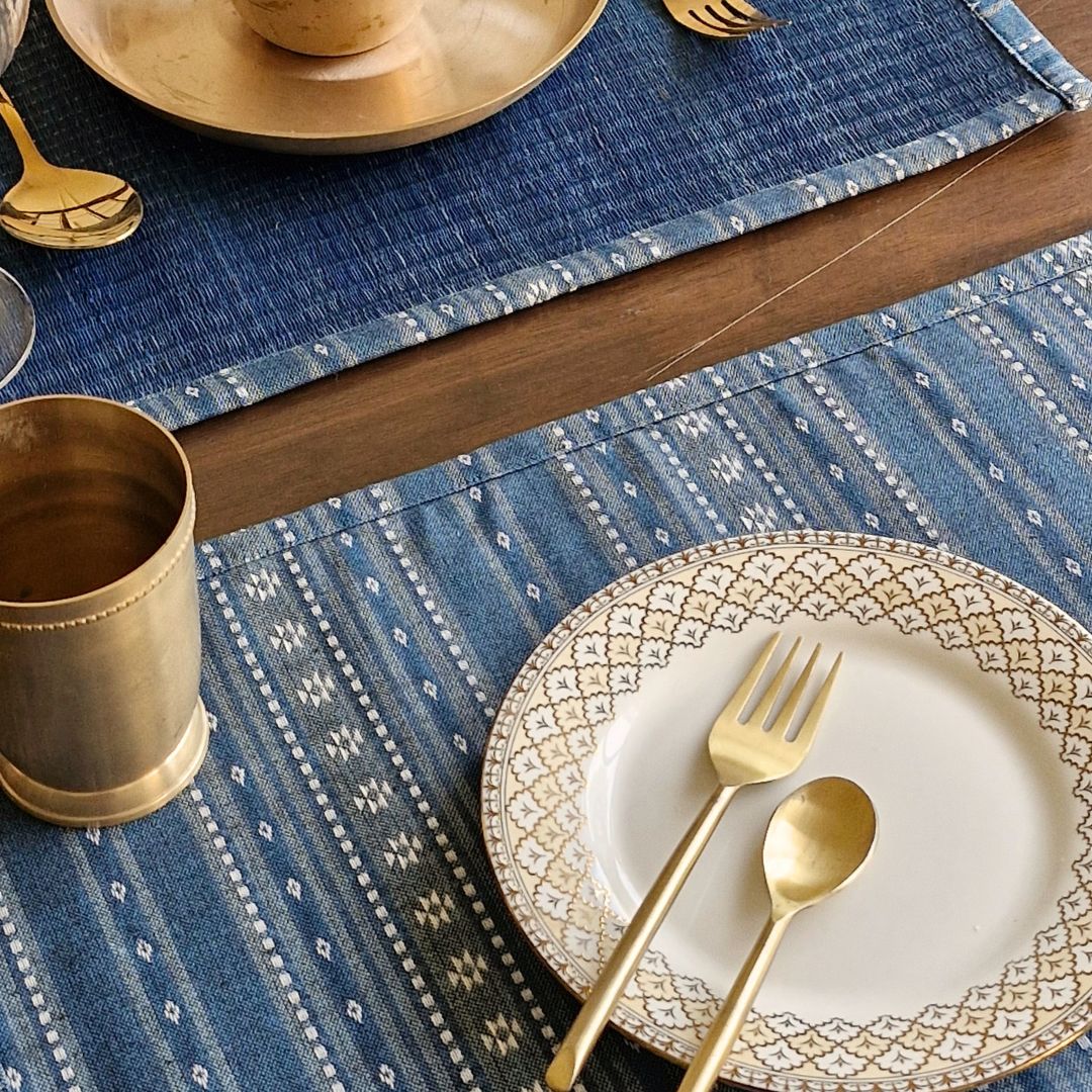 Woven Aegean Blue Hybrid Placemats
