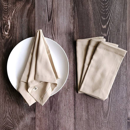 White Sand (Beige) - Cotton Table Napkins Beige