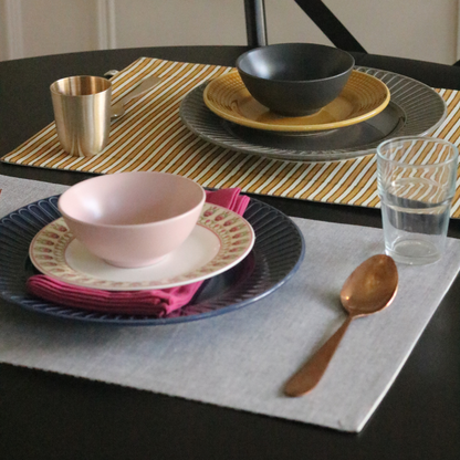 Ochre Mirage & Grey Chambray Placemats