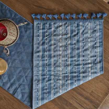 Woven Aegean Blue Reversible Runner