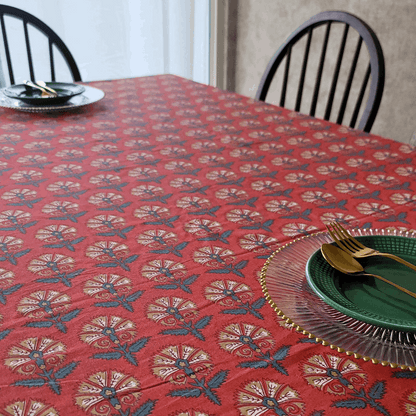 Festive Coral Tablecloth