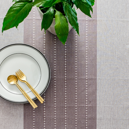 Woven Winter Grey Tablecloth