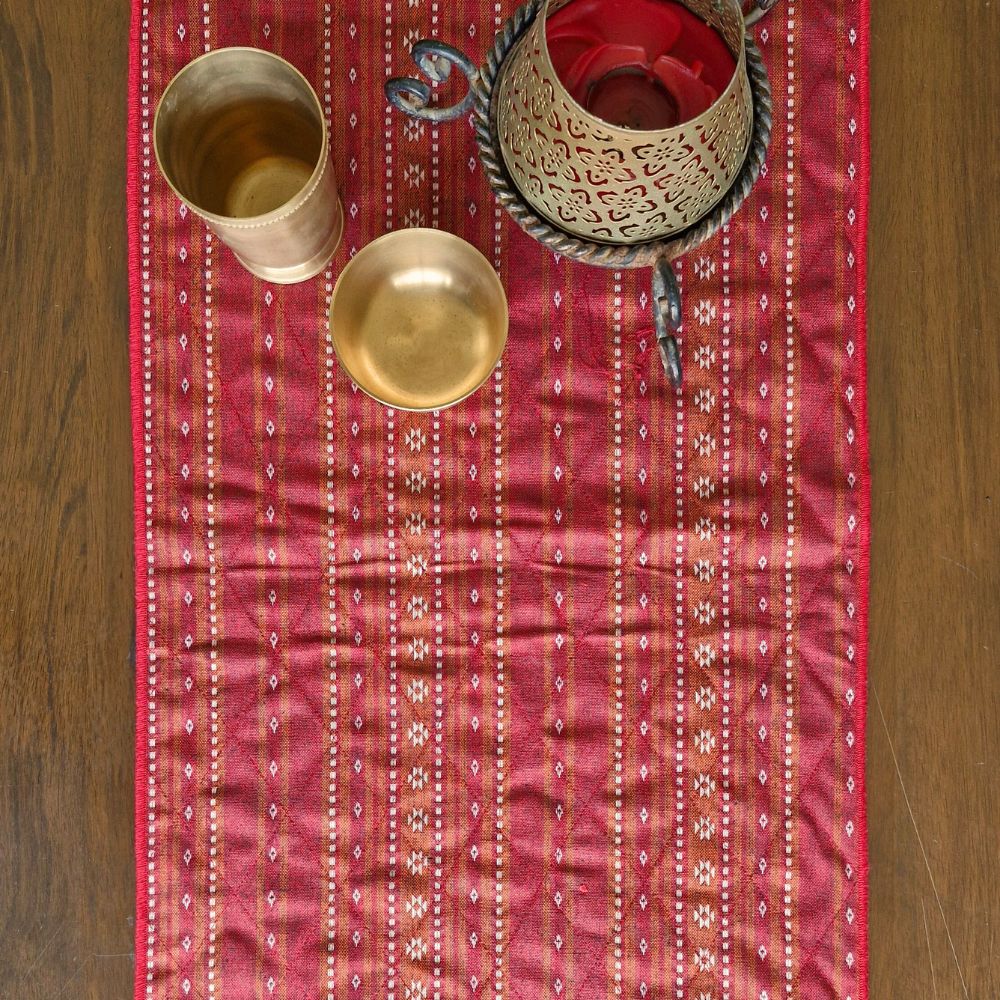 Woven Ruby Red Reversible Runner