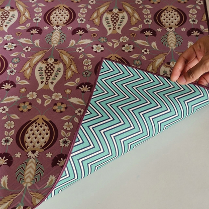 Rosewater & Teal Chevron Mahjong Mat