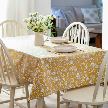 Mustard Fields Cotton Tablecloth