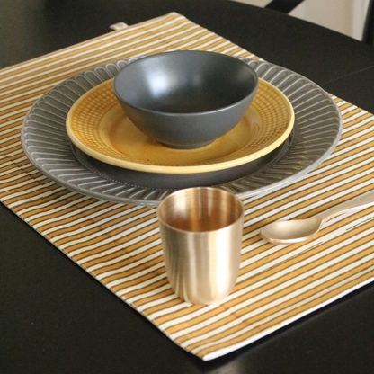 Ochre Mirage & Grey Chambray Placemats