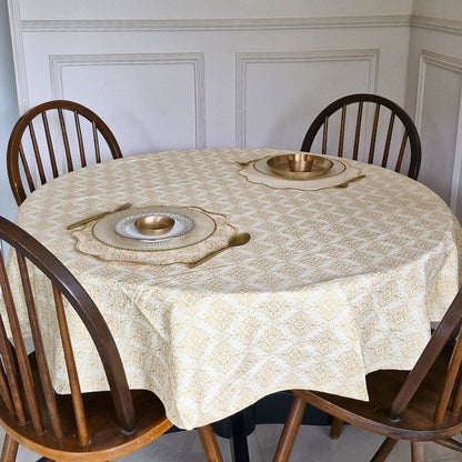Golden Citrine Tablecloth Beige & Gold