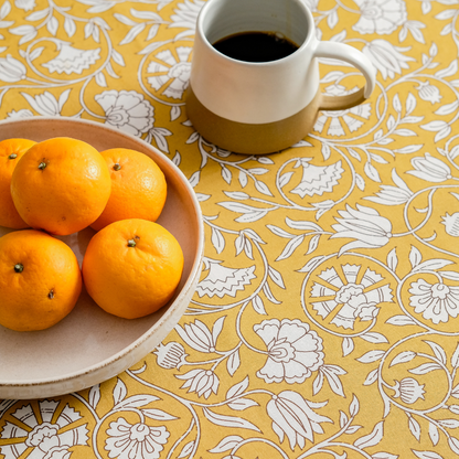 Mustard Fields Cotton Tablecloth