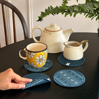 Cotton Coasters - Aegean Blue