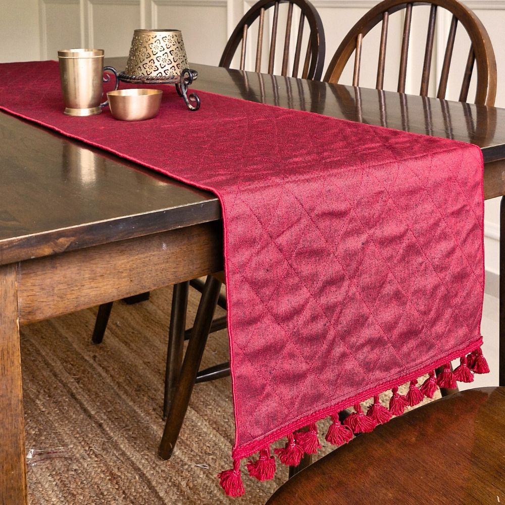 Woven Ruby Red Reversible Runner