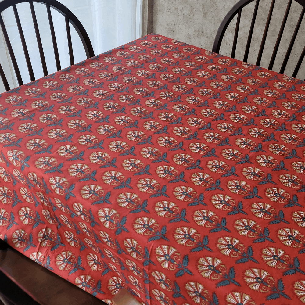 Festive Coral Tablecloth