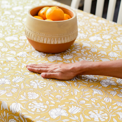 Mustard Fields Cotton Tablecloth