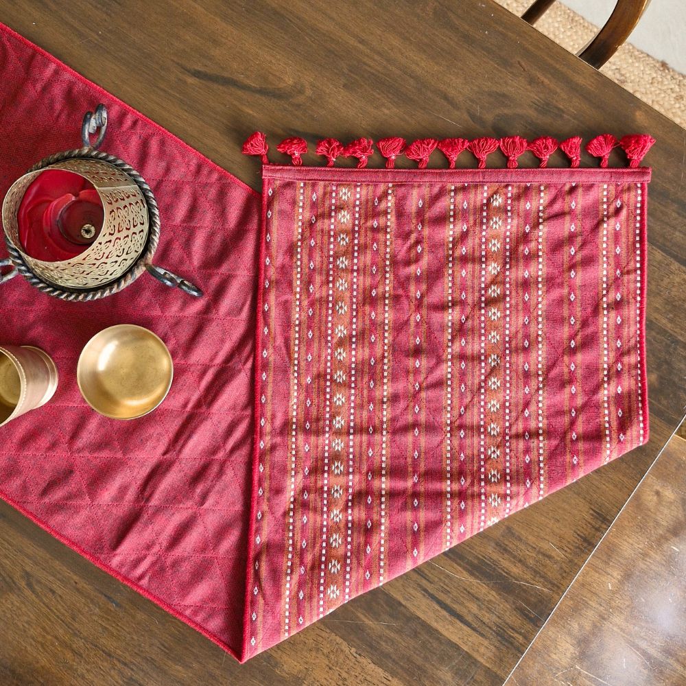 Woven Ruby Red Reversible Runner