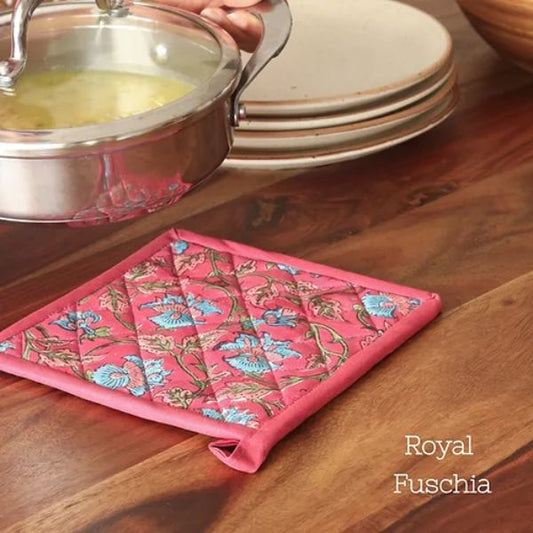 Wipeable & Reversible Pot Holder Royal Fuschia