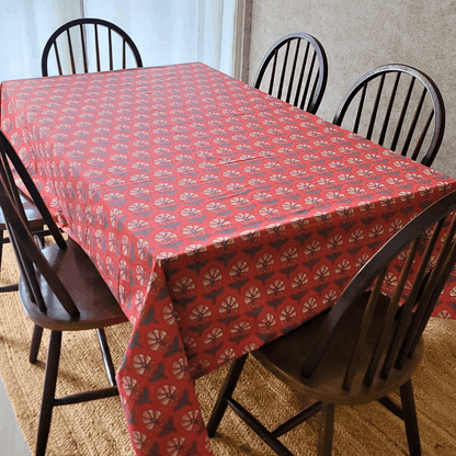 Festive Coral Tablecloth