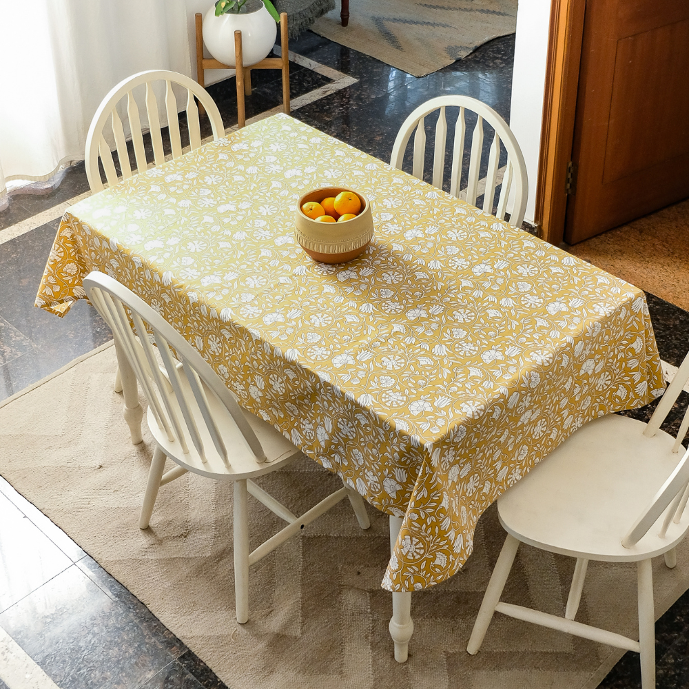 Mustard Fields Cotton Tablecloth