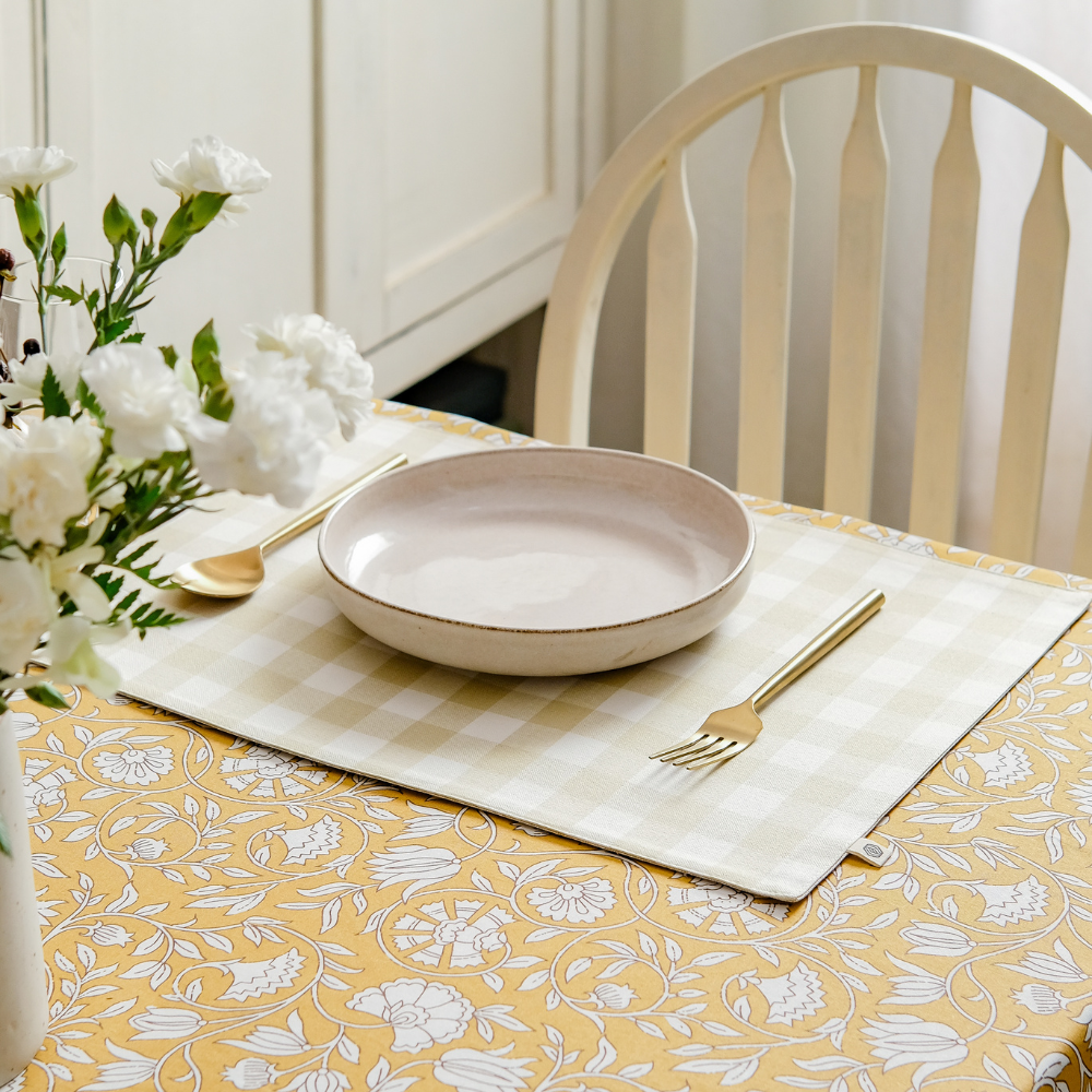 Mustard Fields Cotton Tablecloth