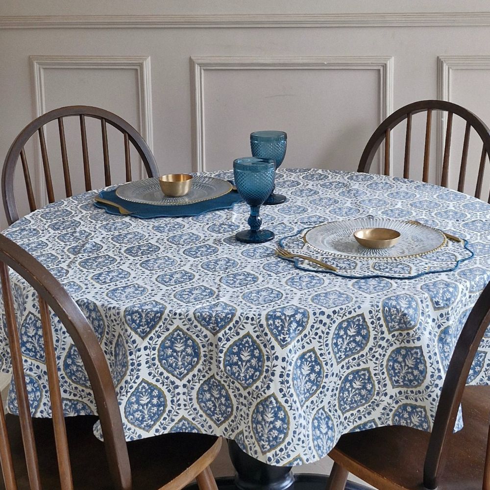 Morning Dew Tablecloth Blue