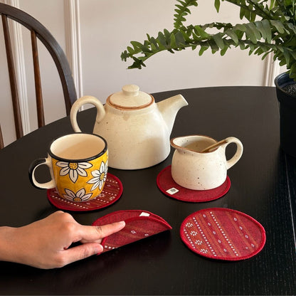 Cotton Coasters - Ruby Red