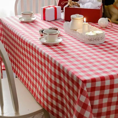 Pizzeria - Red Gingham checks Tablecloth Red