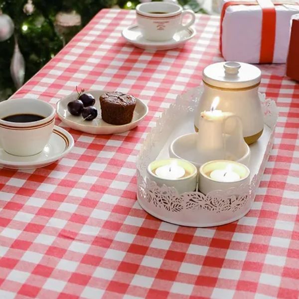 Pizzeria - Red Gingham checks Tablecloth