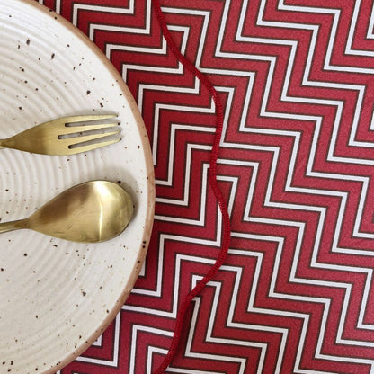 All Over Red Chevron Tablecloth