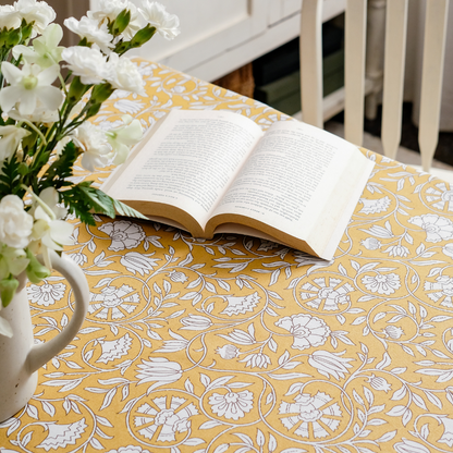 Mustard Fields Cotton Tablecloth