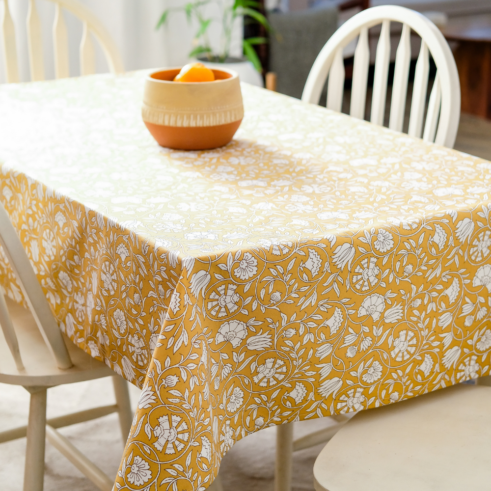 Mustard Fields Cotton Tablecloth