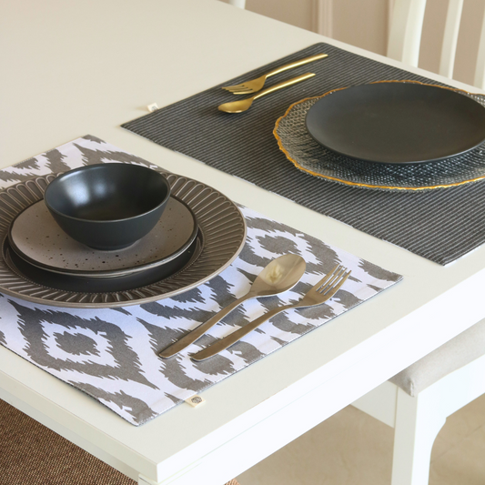 Ikat Grey & Dark Slate Placemats