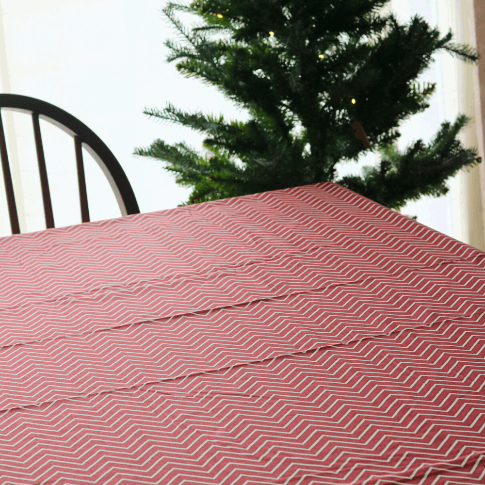 All Over Red Chevron Tablecloth