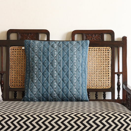 Woven Aegean Blue Cushion Cover