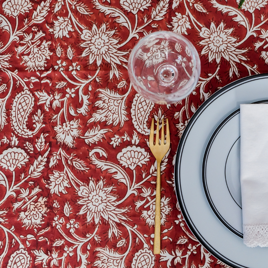 All Over Red Tablecloth