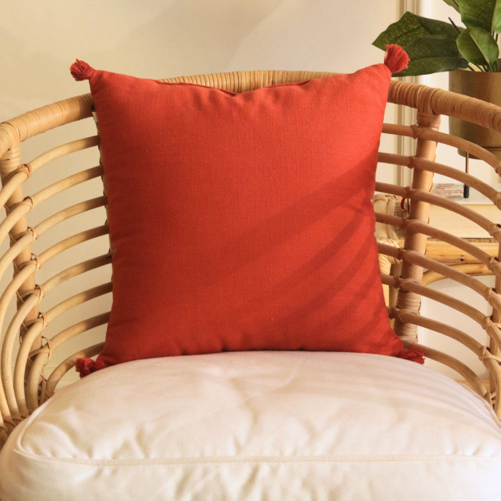 Rust Orange Cotton Cushion