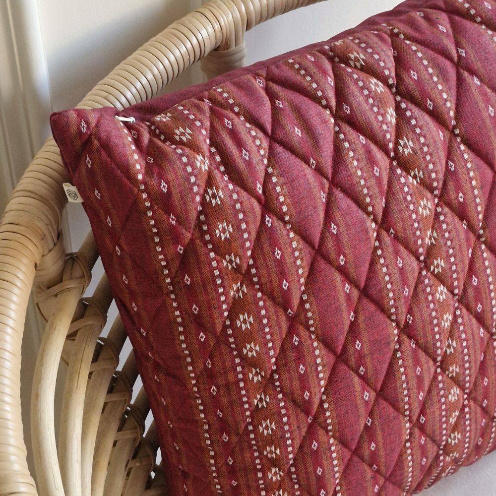 Woven Ruby Red Cushion Cover