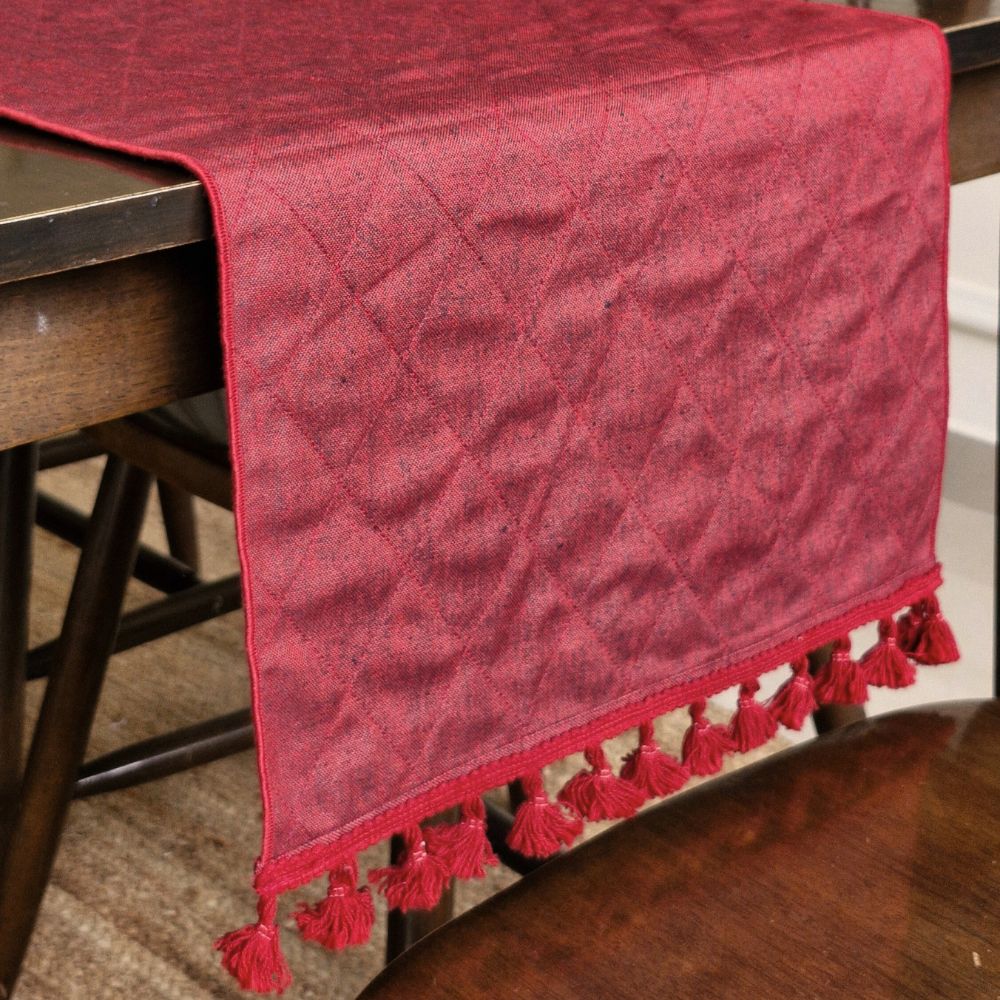 Woven Ruby Red Reversible Runner