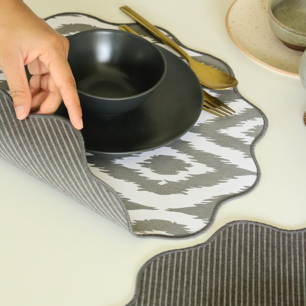 Ikat Grey & Dark Slate Placemats
