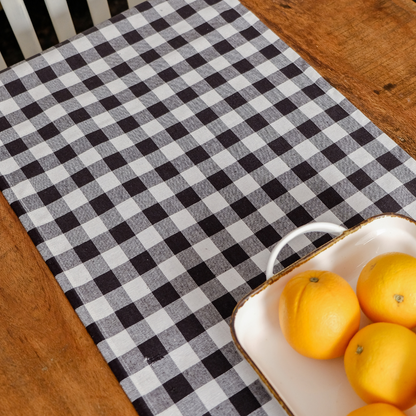 Bed & Breakfast - Black Gingham Checks Runner