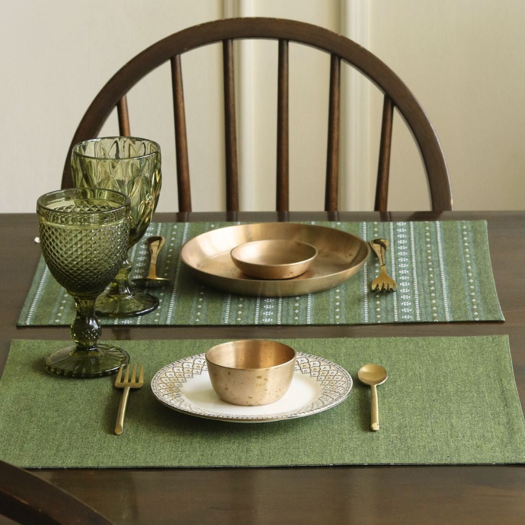 Woven Moss Green Placemats