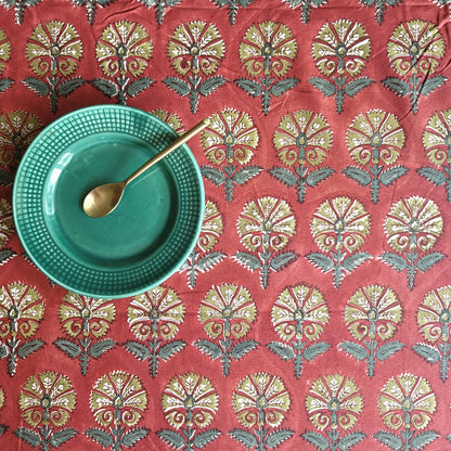 Festive Coral Tablecloth