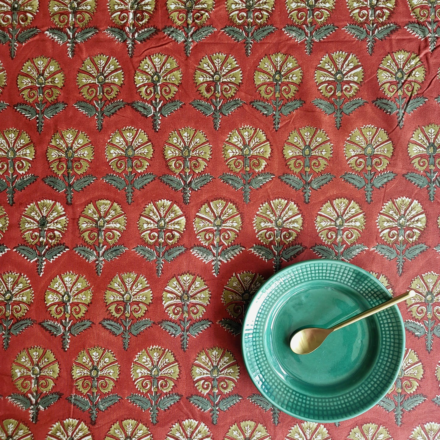 Festive Coral Tablecloth