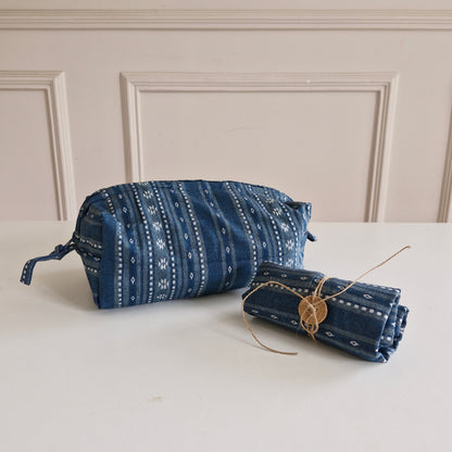 Tuck & Go Pouch - Woven Aegean Blue