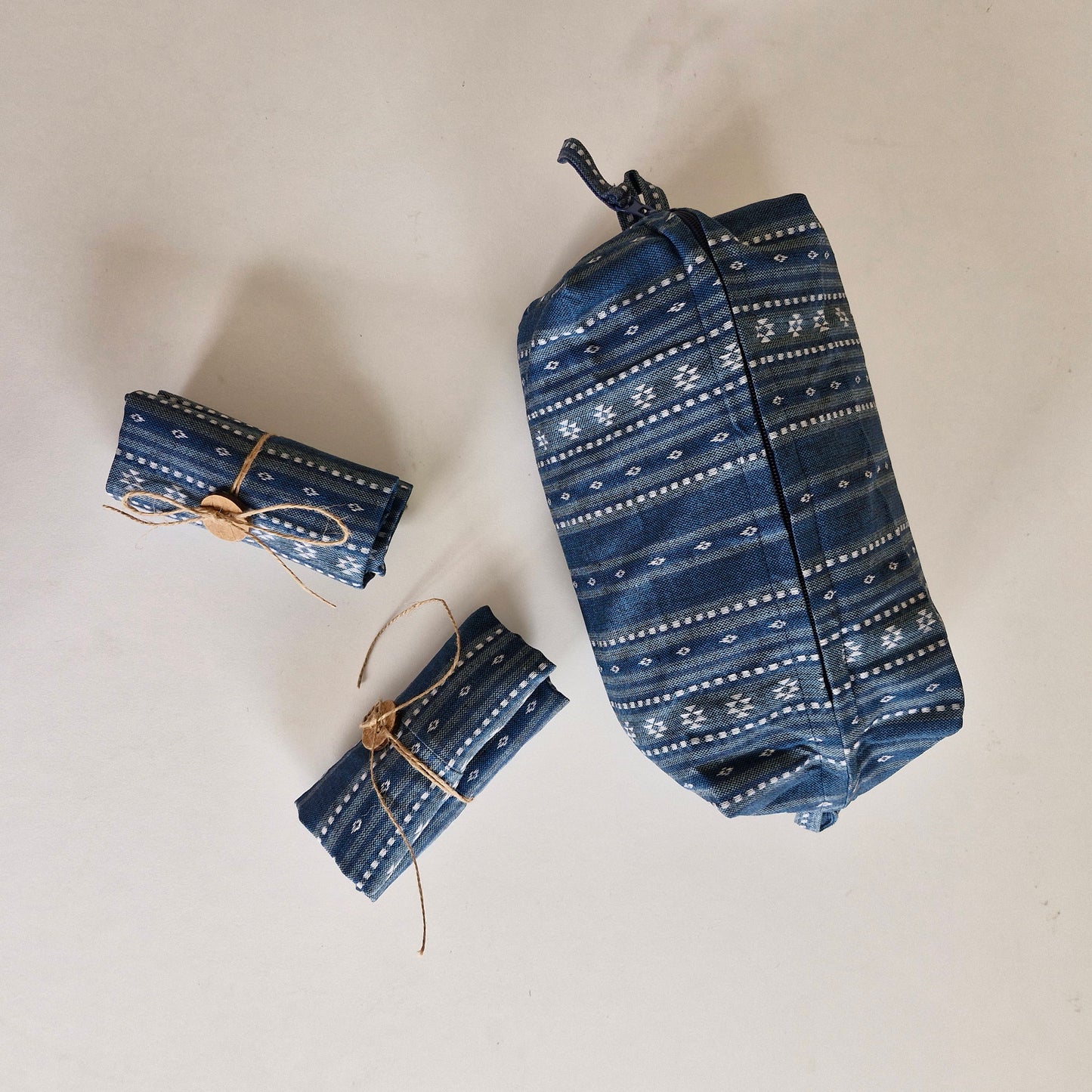 Tuck & Go Pouch - Woven Aegean Blue