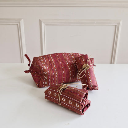 Tuck & Go Pouch - Woven Ruby Red