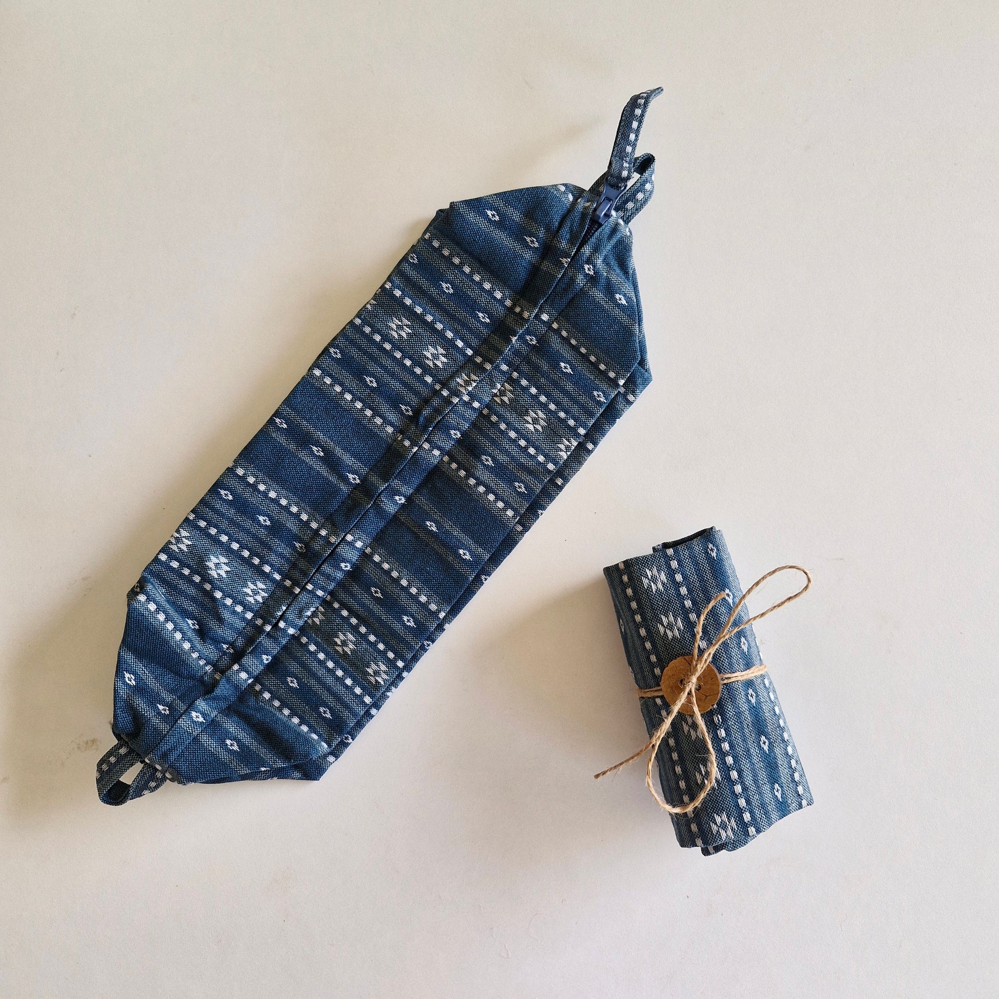 Tuck & Go Pouch - Woven Aegean Blue
