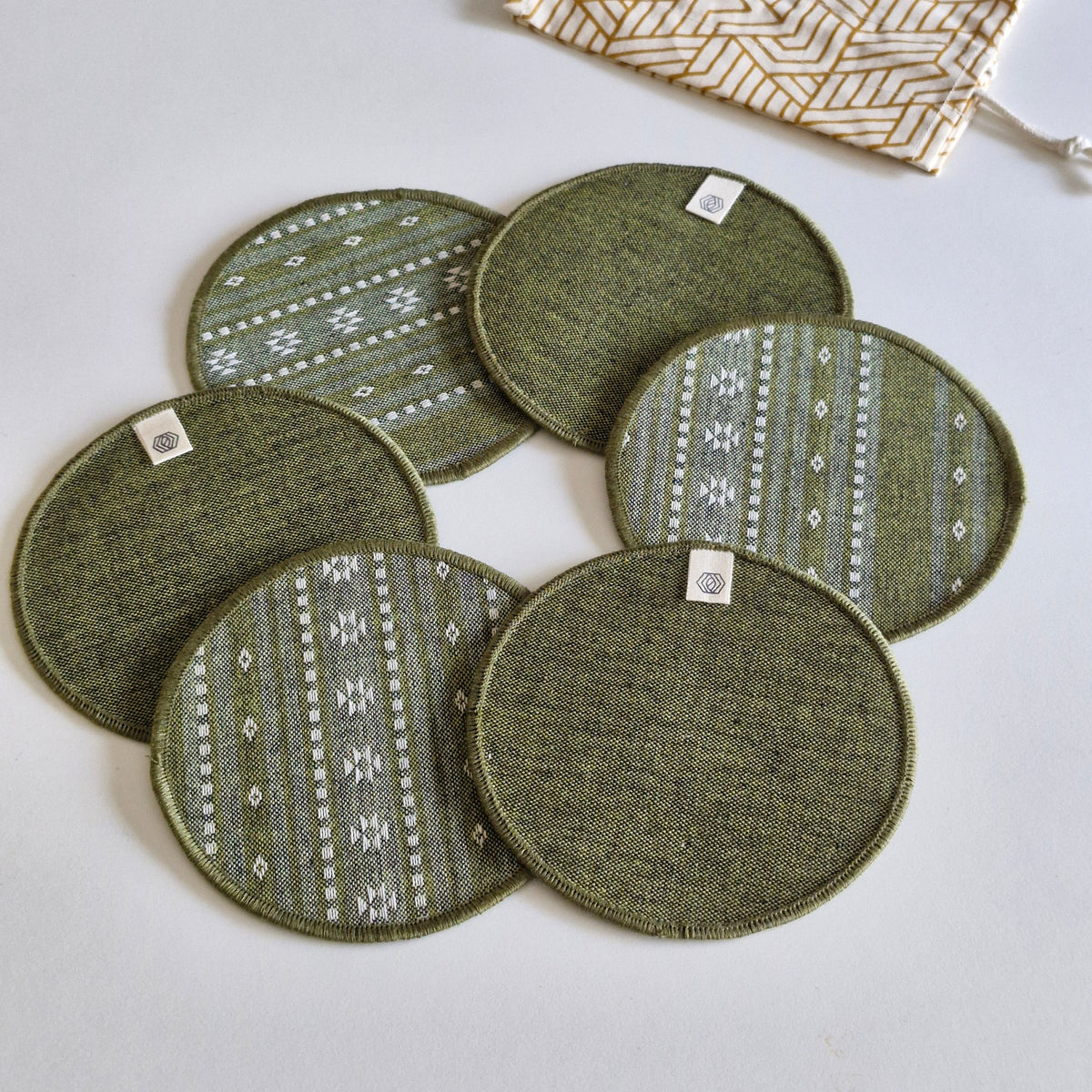 Cotton Coasters - Moss Green