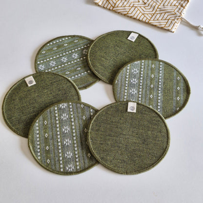 Cotton Coasters - Moss Green